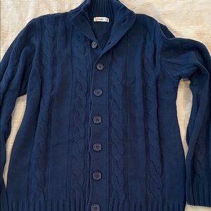 Men's Classic Navy Cardigan Sweater